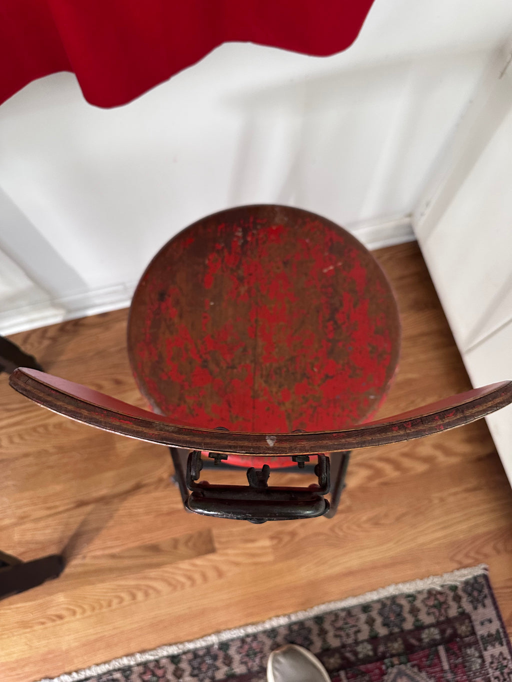 Red and black stool