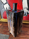 Square slab ceramic vase