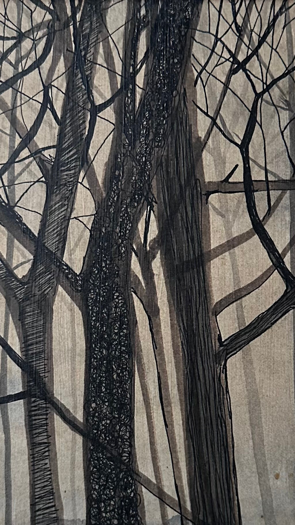 Ink and Acrylic Trees