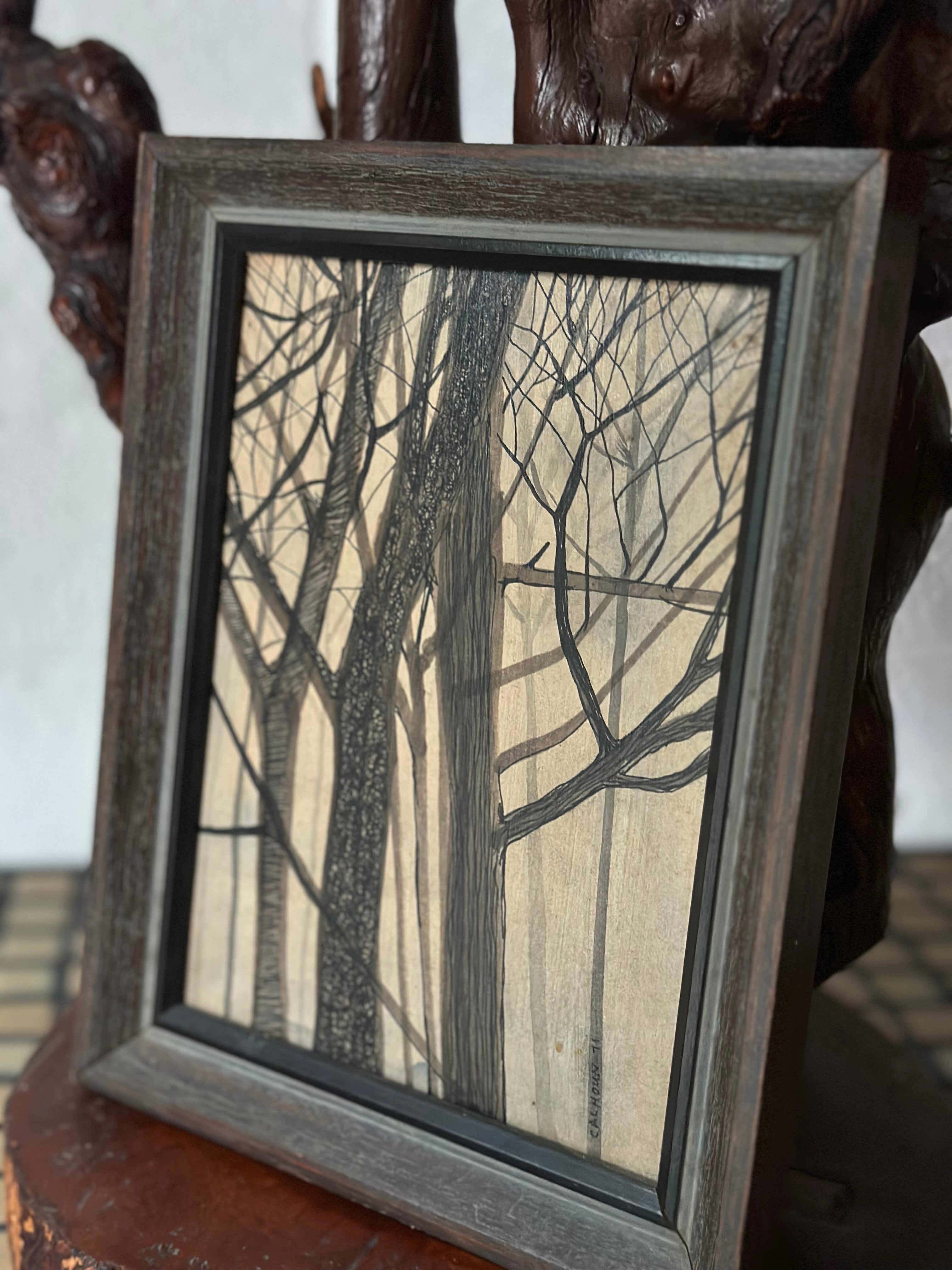 Ink and Acrylic Trees