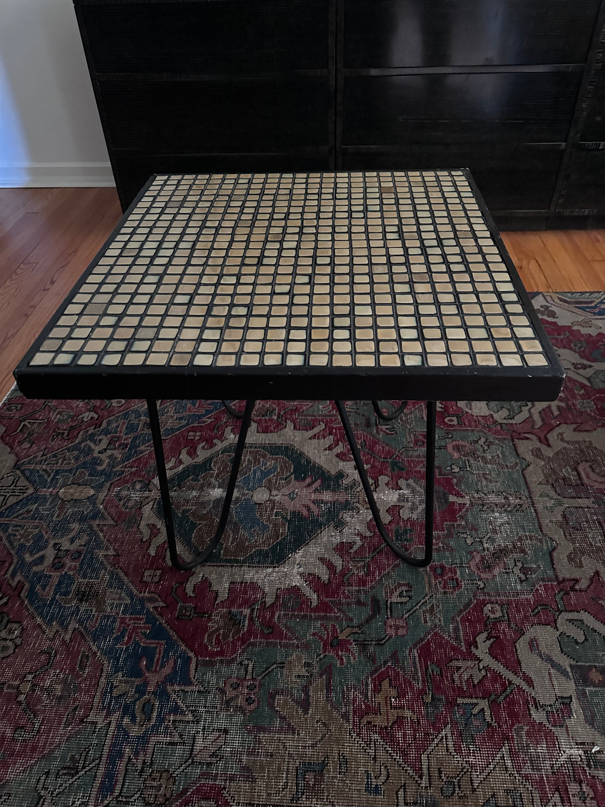 1950’s Homemade tile-top spinning cocktail table