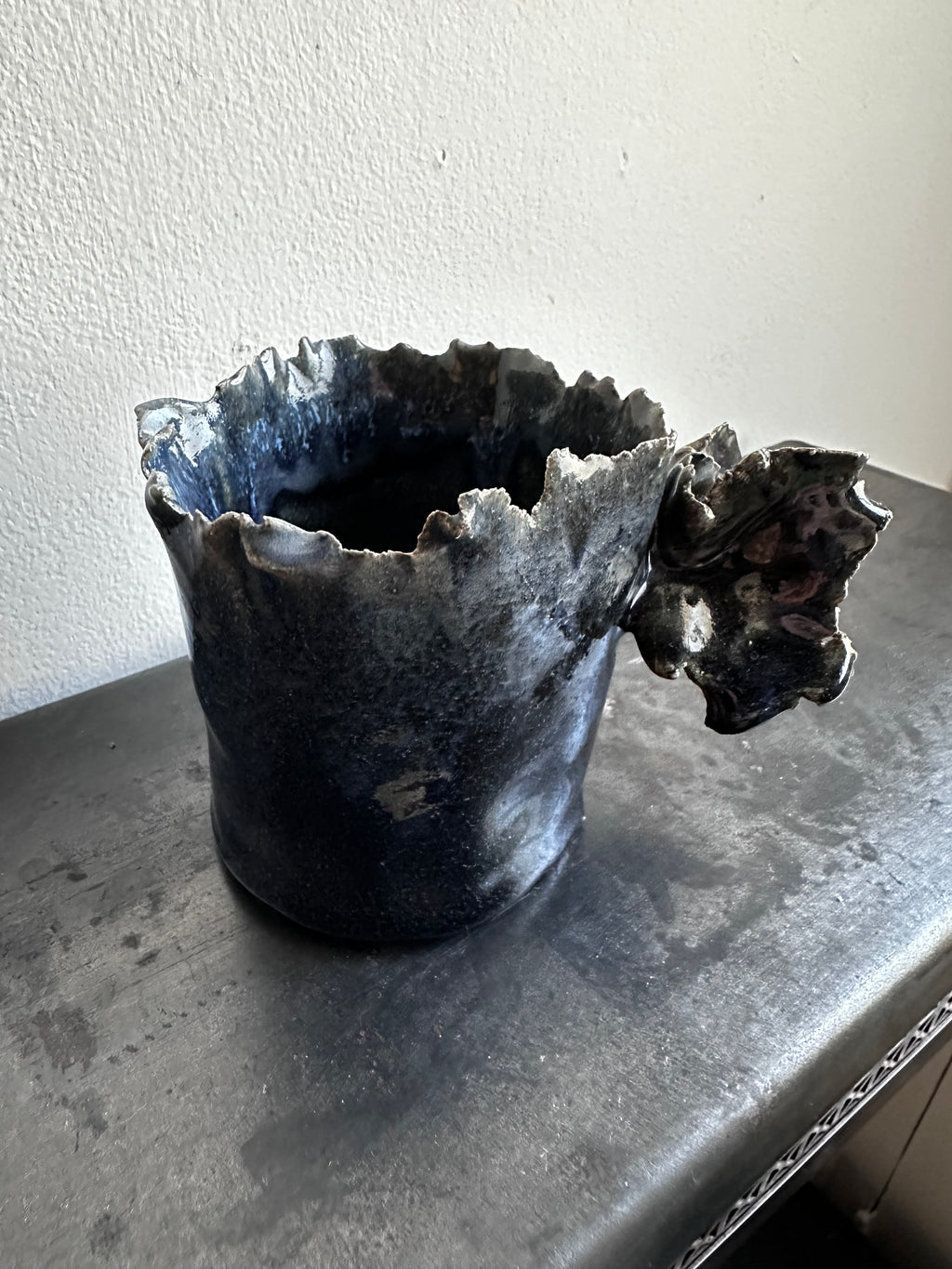 Blue ceramic mug