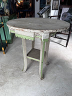 Green and cream side table