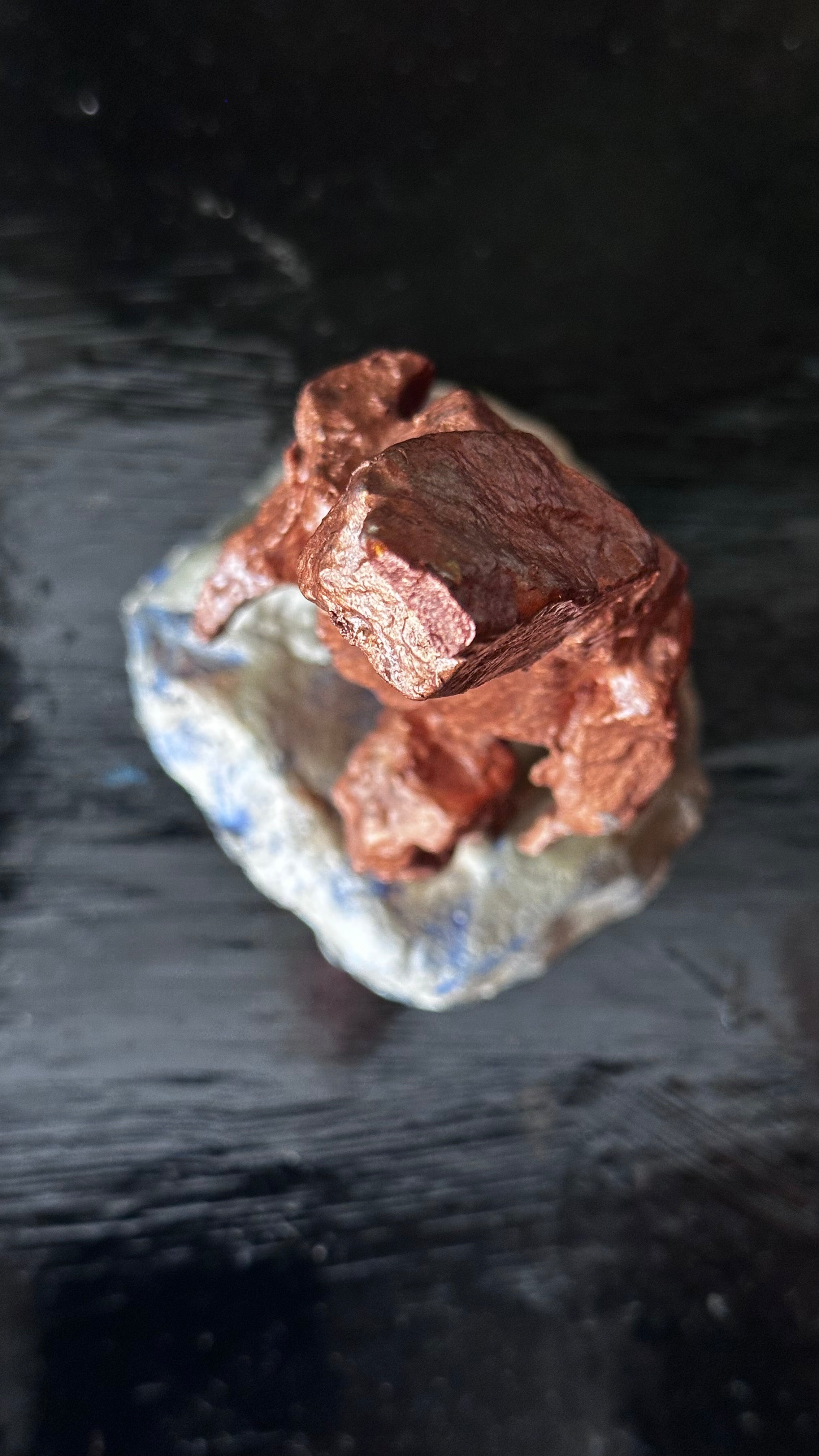 Copper Painted Stone Figure