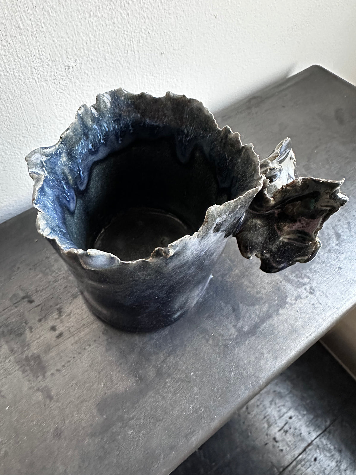 Blue ceramic mug