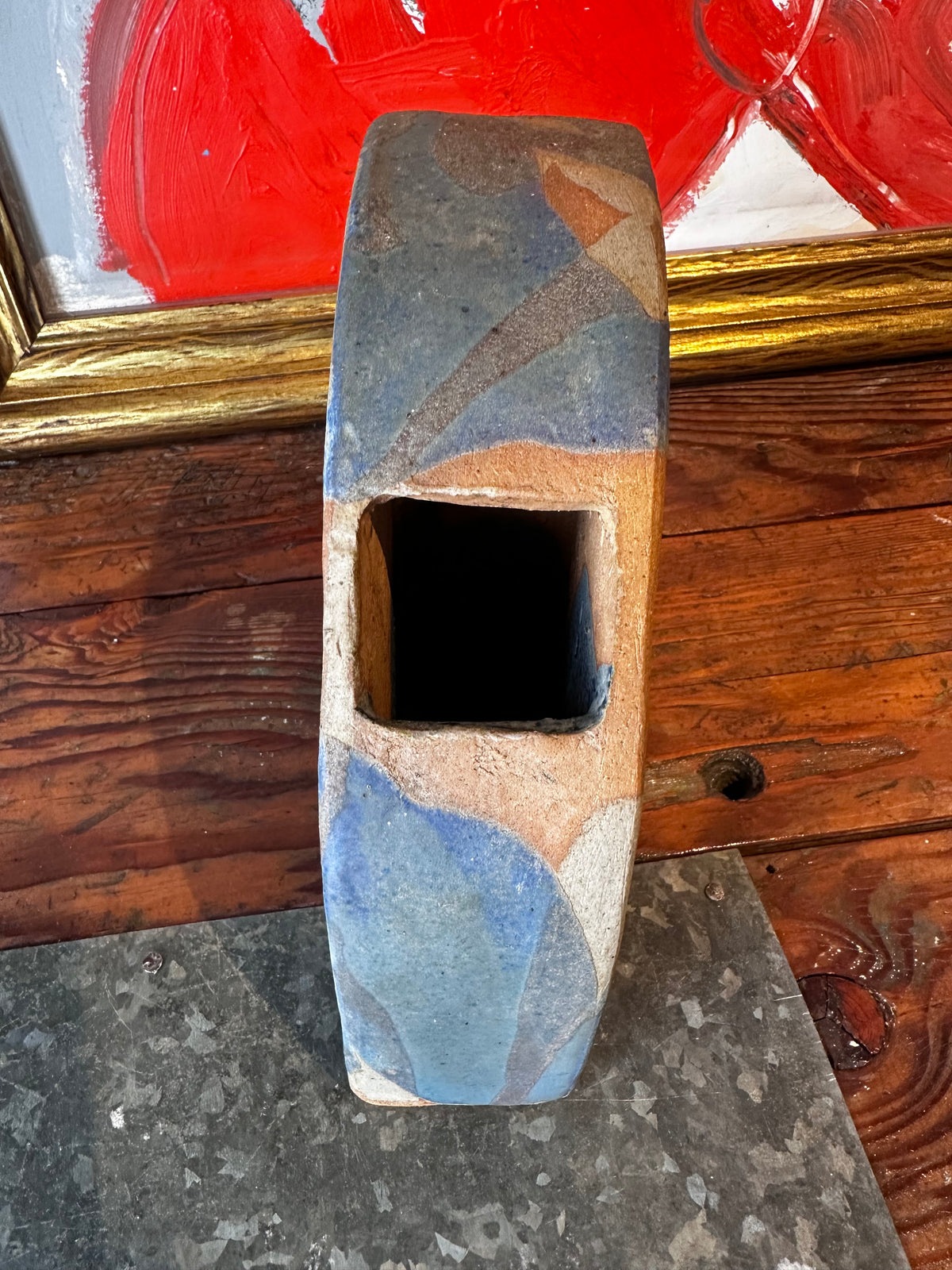 Stoneware cat vase