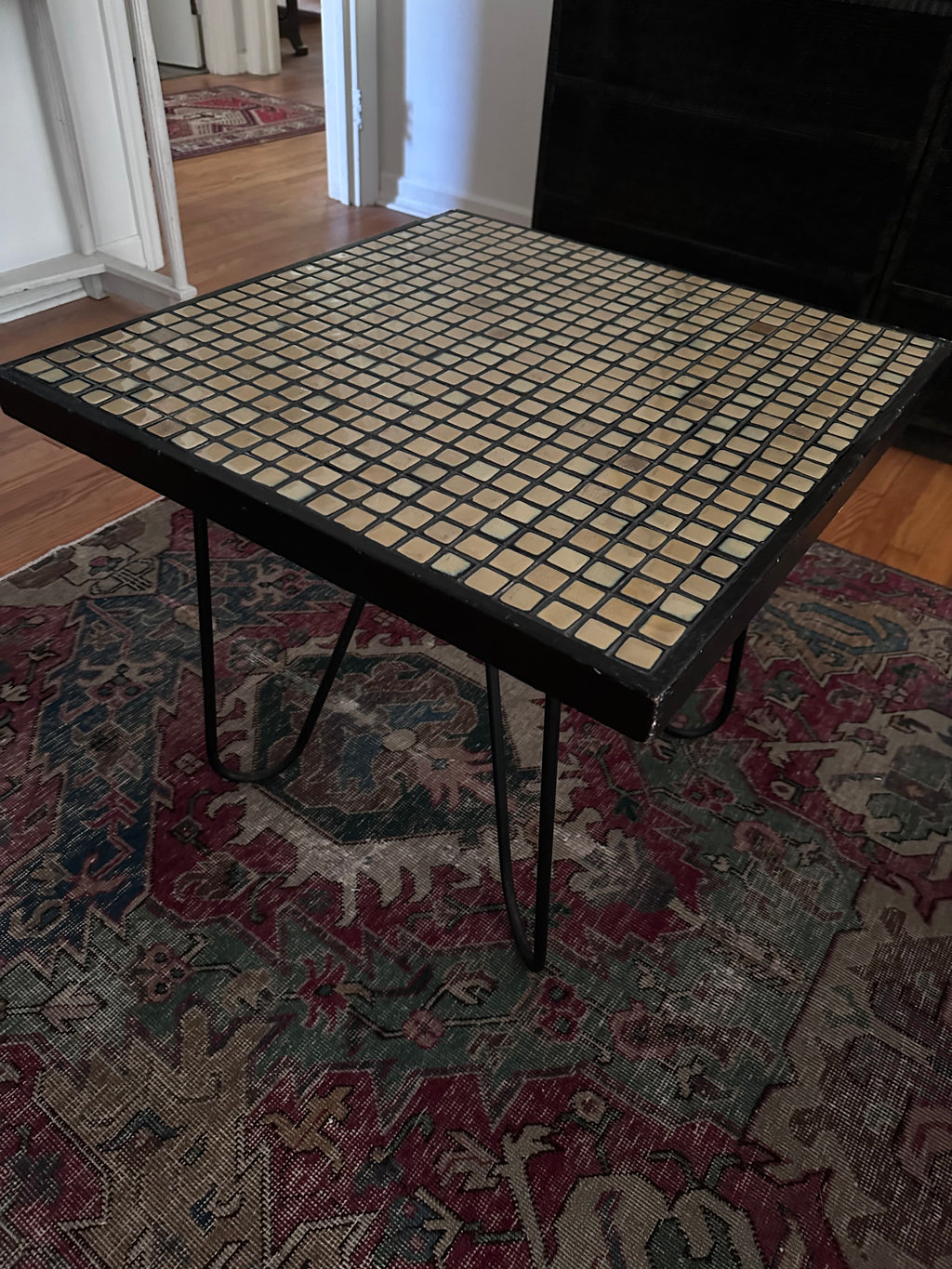 1950’s Homemade tile-top spinning cocktail table