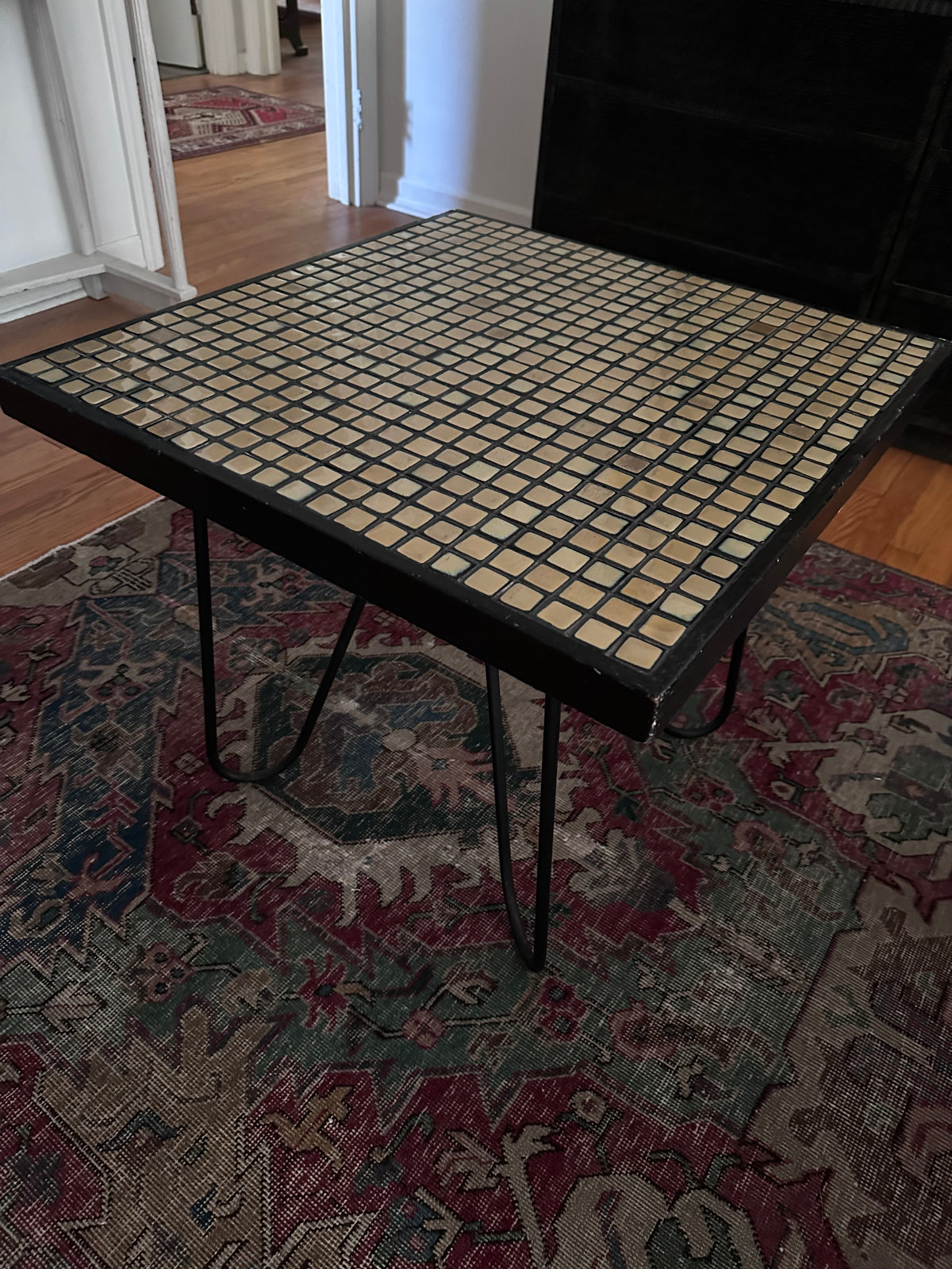 1950’s Homemade tile-top spinning cocktail table