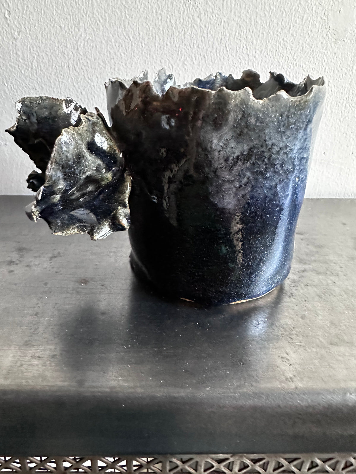 Blue ceramic mug