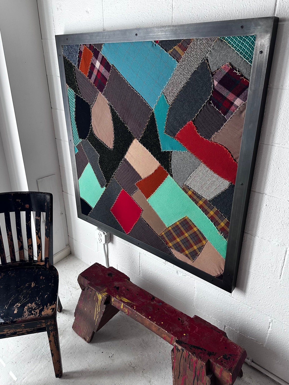 Steel framed quilt fragment
