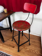 Red and black stool