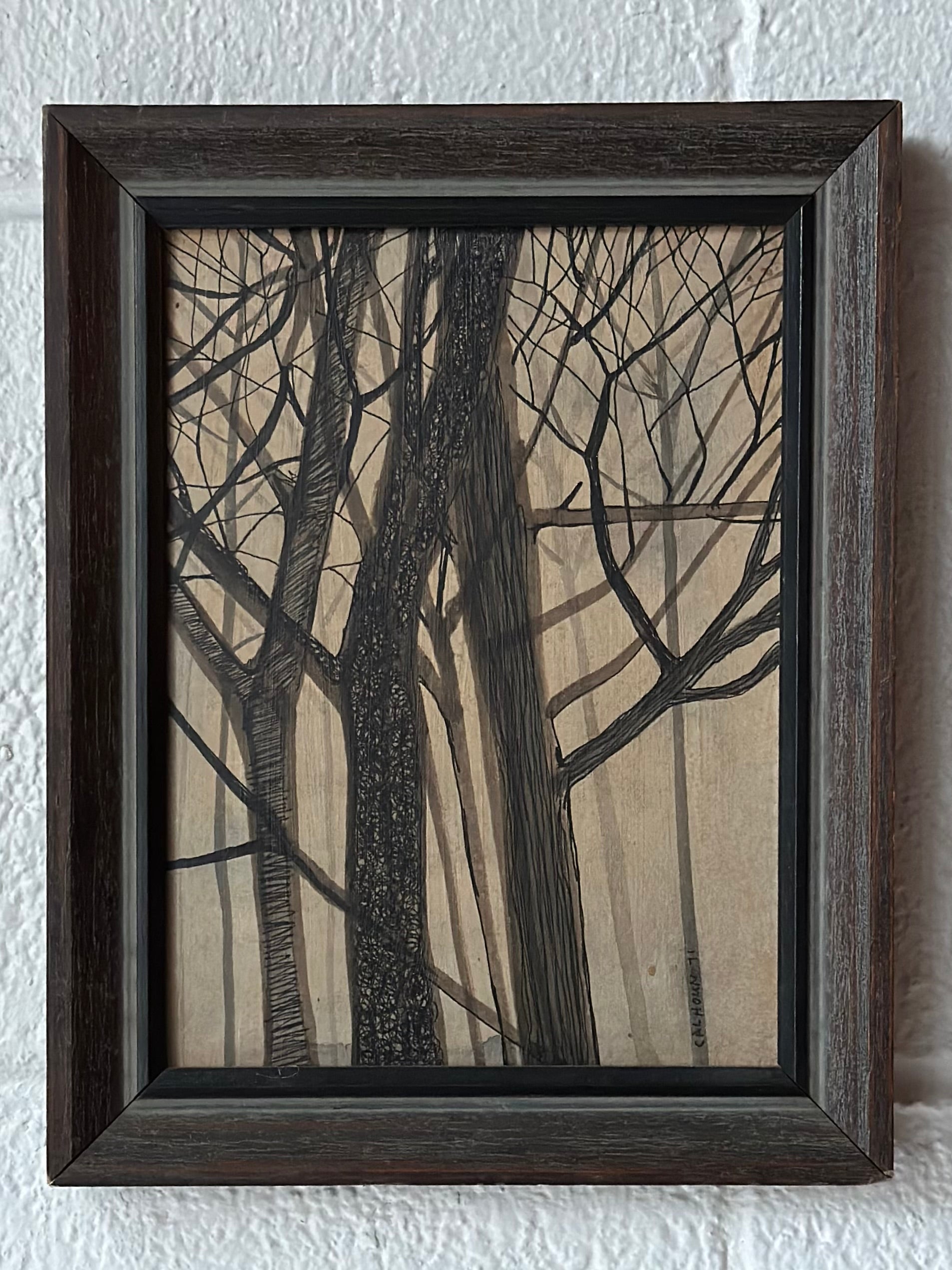 Ink and Acrylic Trees