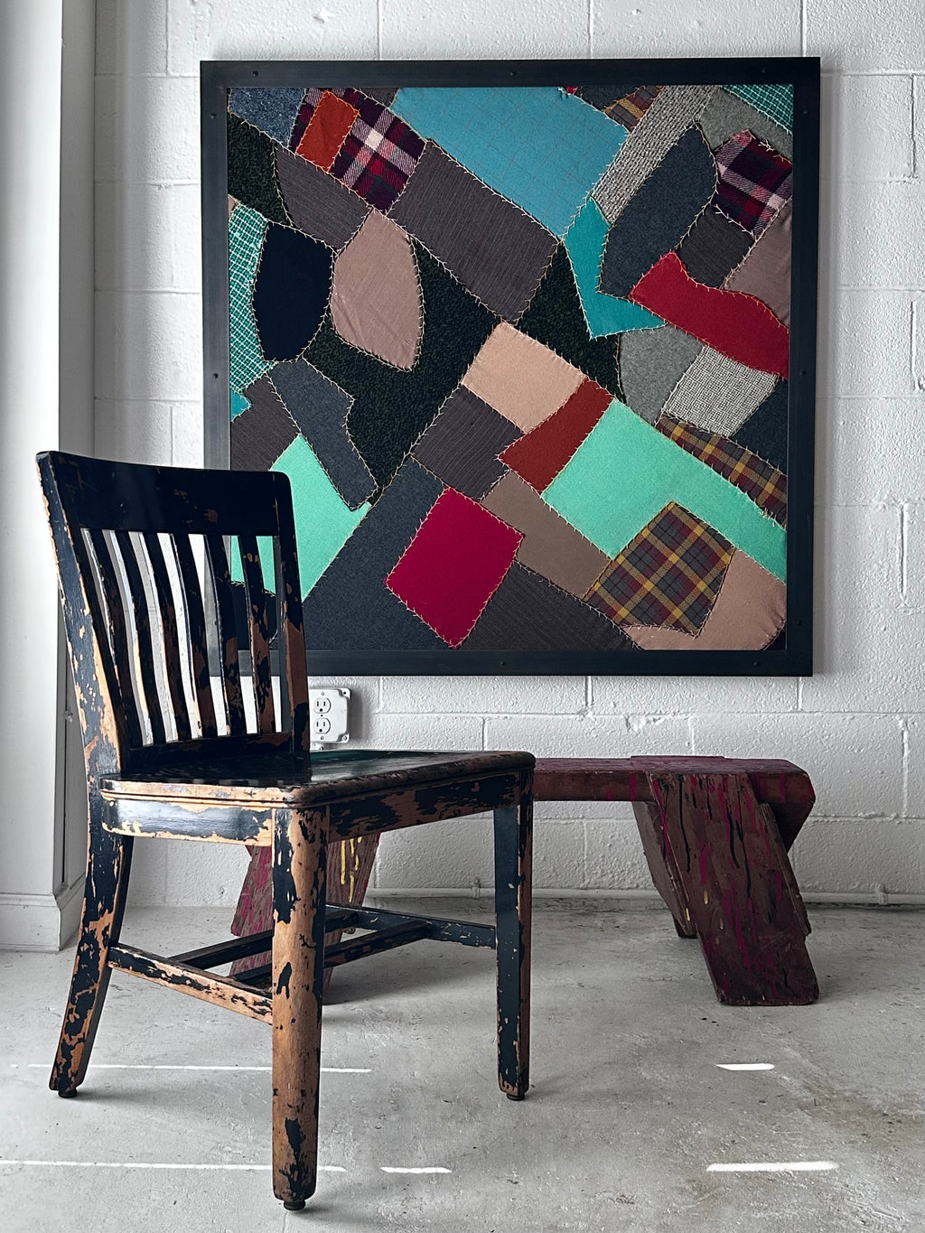 Steel framed quilt fragment
