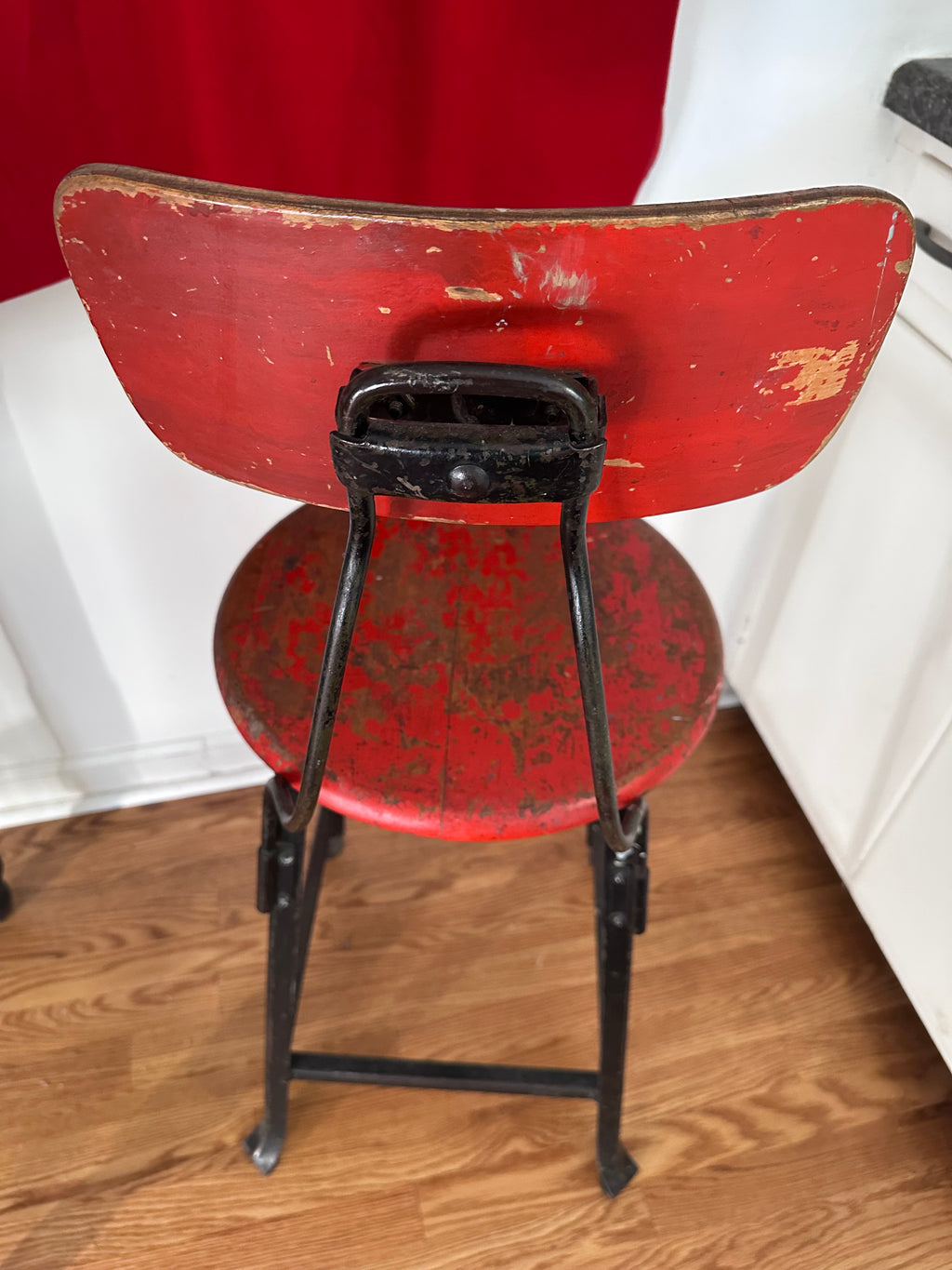 Red and black stool