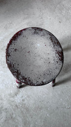 Gray and Red Milking Stool