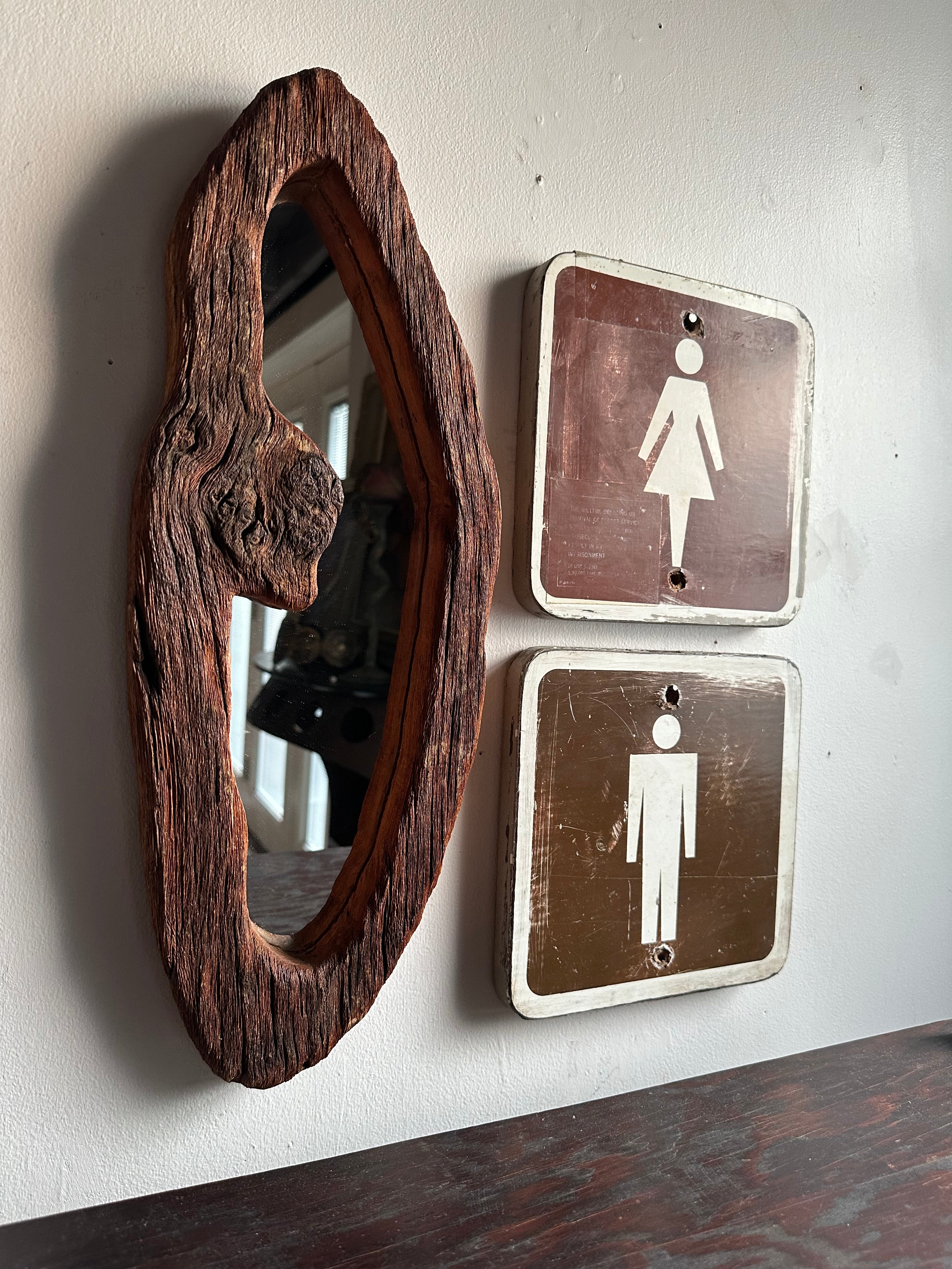 1960’s Oval Wooden Mirror