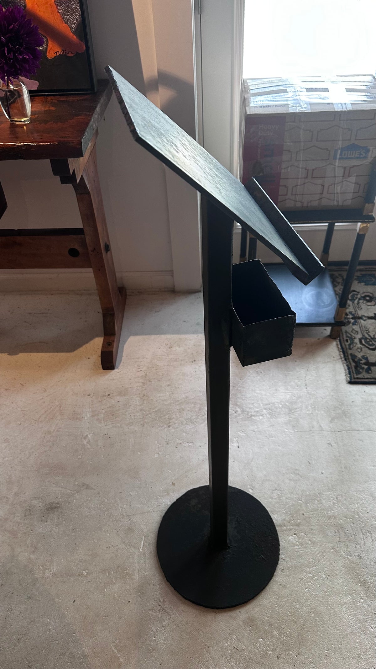 Homemade steel event podium
