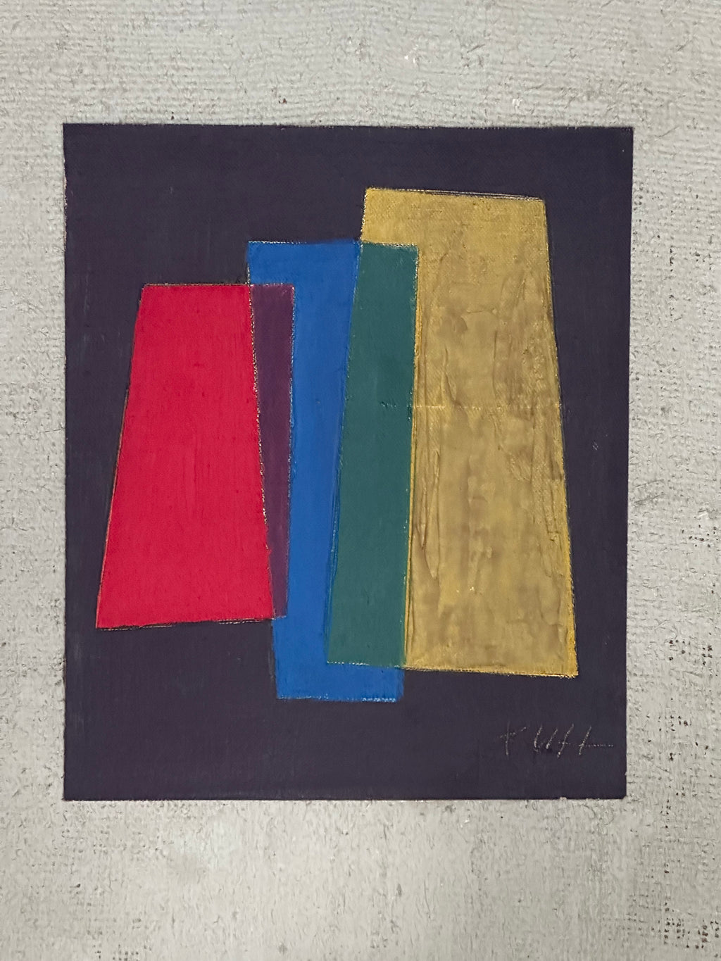 Mid-century artist board over painted linen
