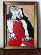 Abstract seated person in Red