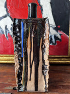 Square slab ceramic vase