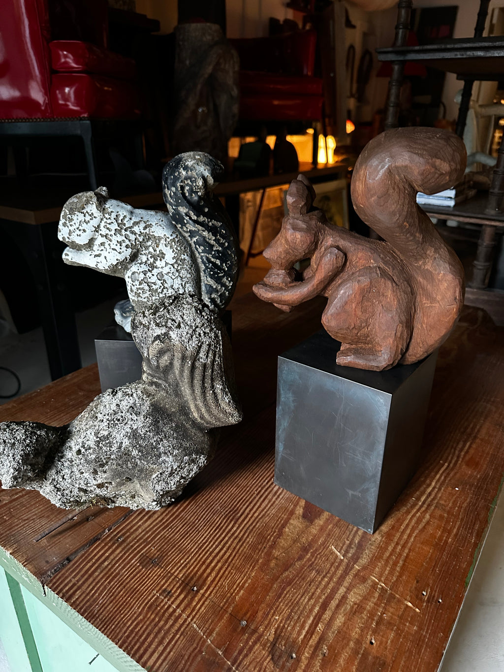 Weathered concrete squirrel