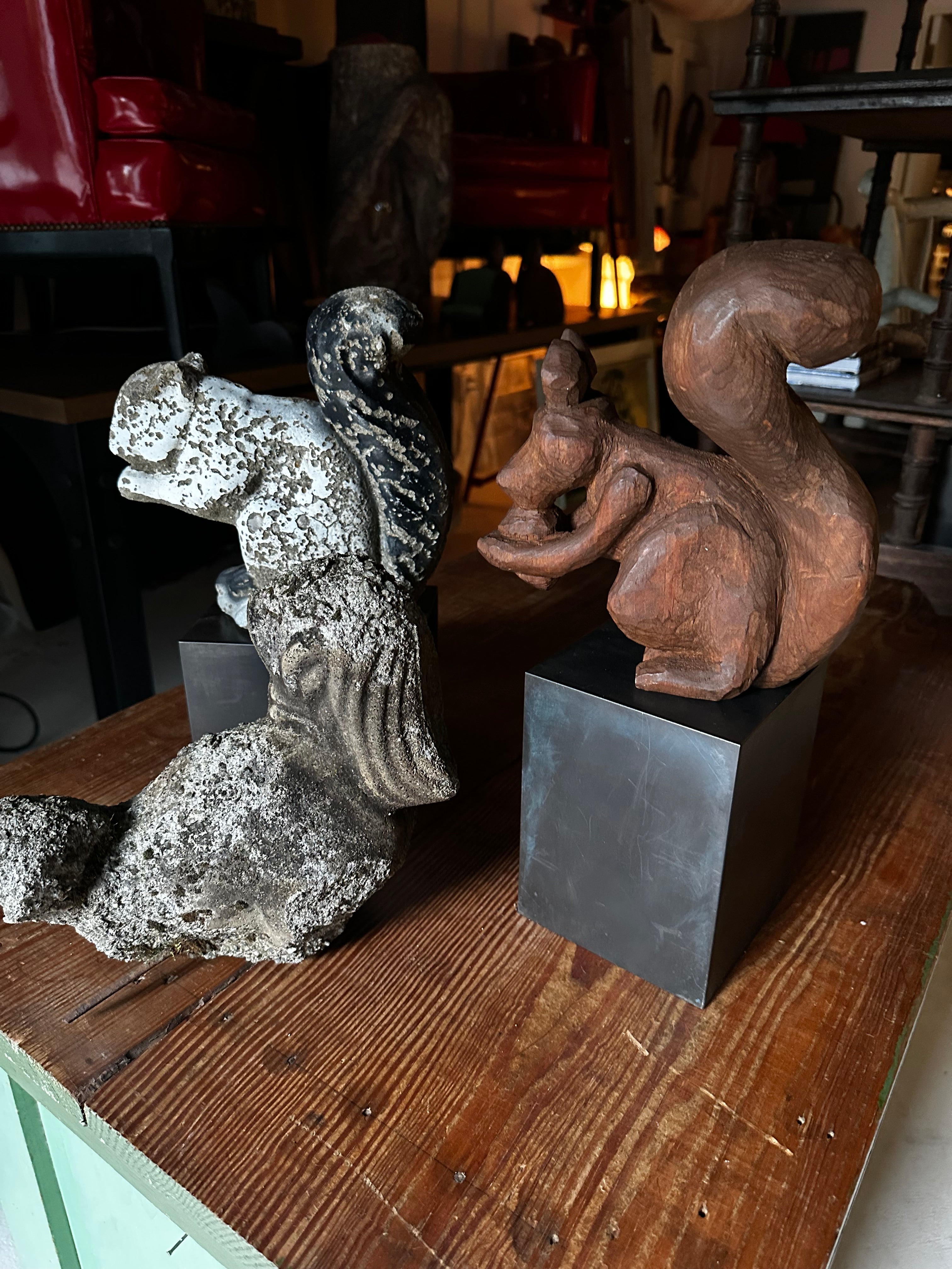 Weathered concrete squirrel