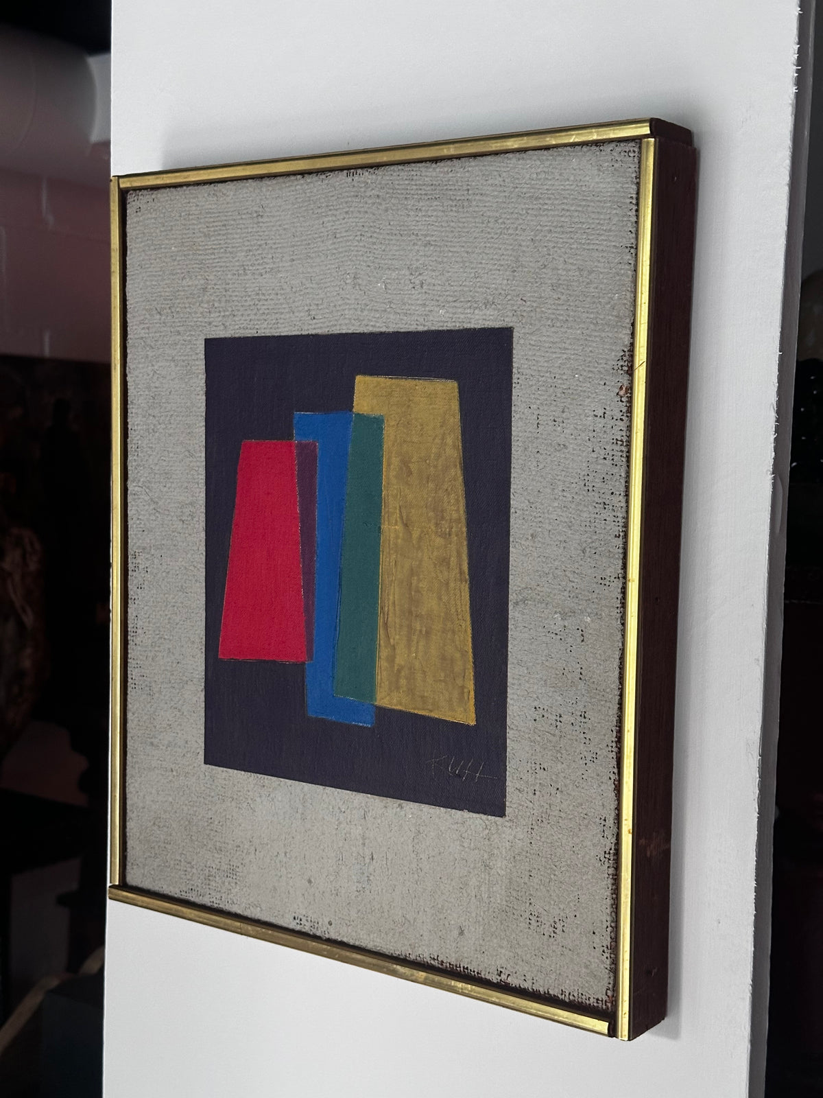 Mid-century artist board over painted linen