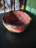 Orange and Black Ceramic Bowl