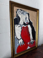 Abstract seated person in Red