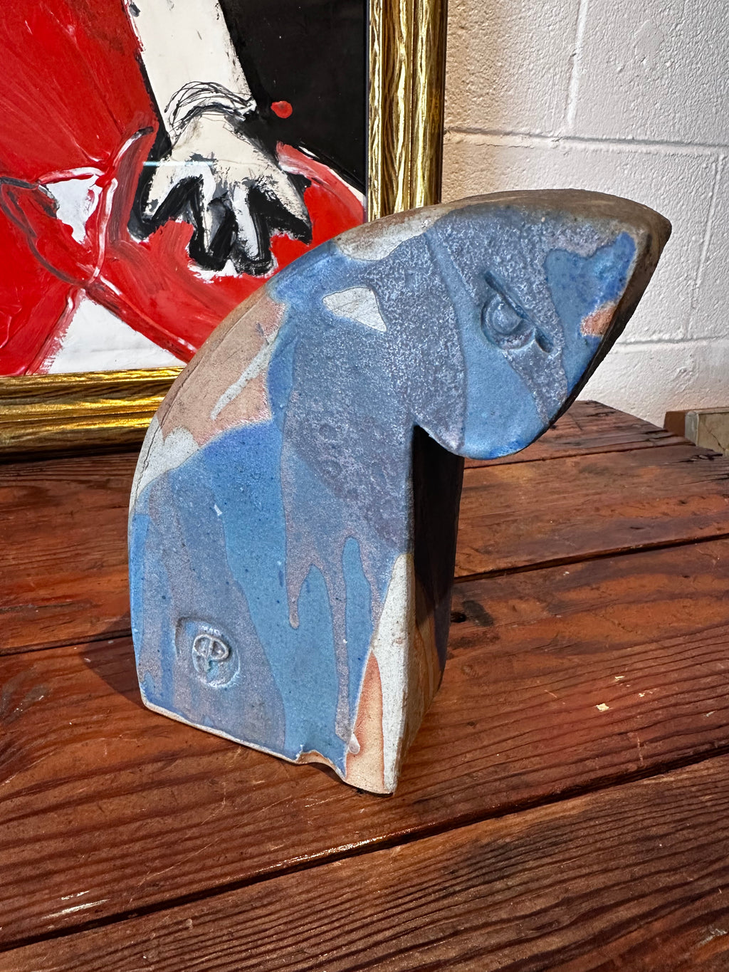 Stoneware cat vase