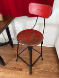 Red and black stool