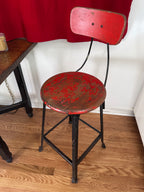 Red and black stool