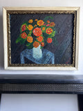 Heavy impasto floral painting