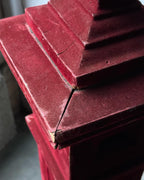 Red Flocked Newel Post
