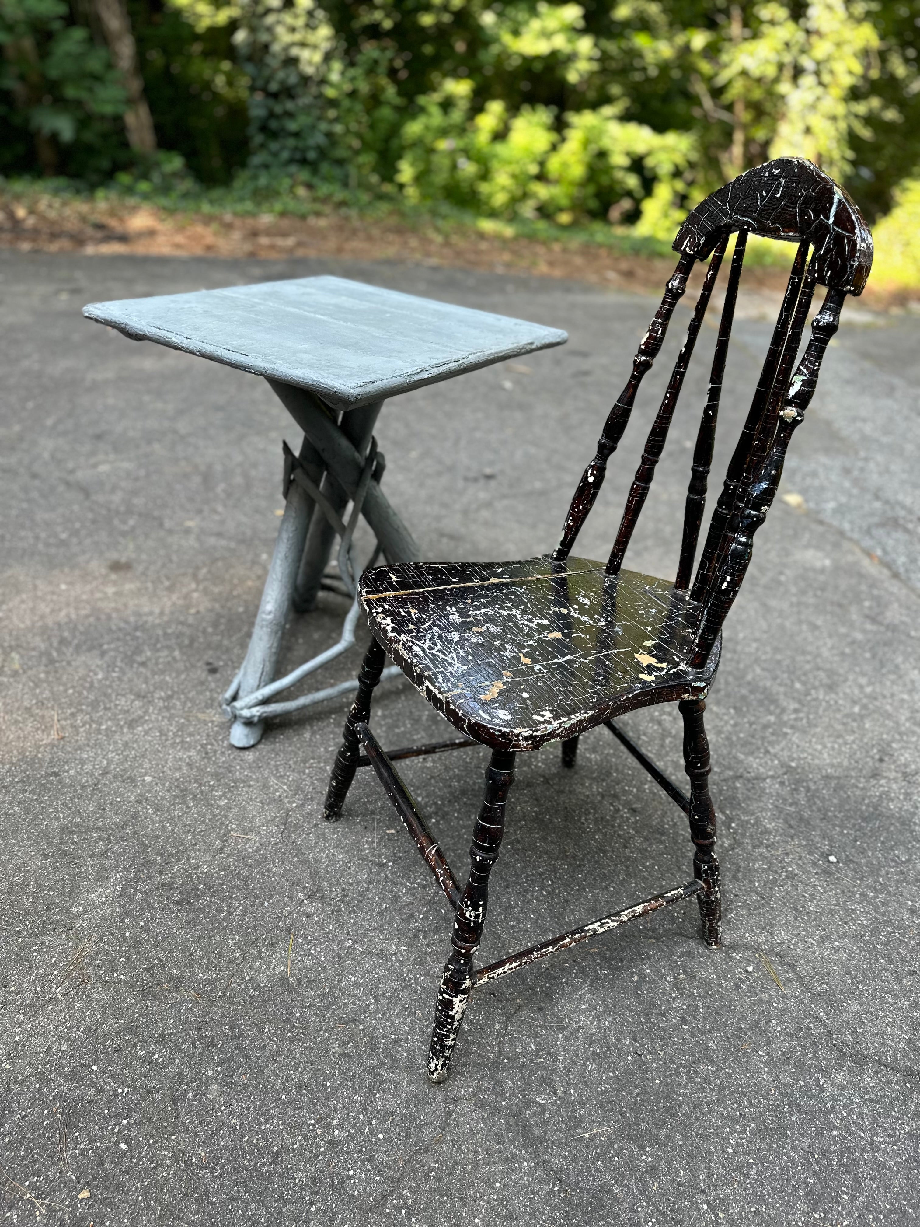 Gray Adirondack Side Table
