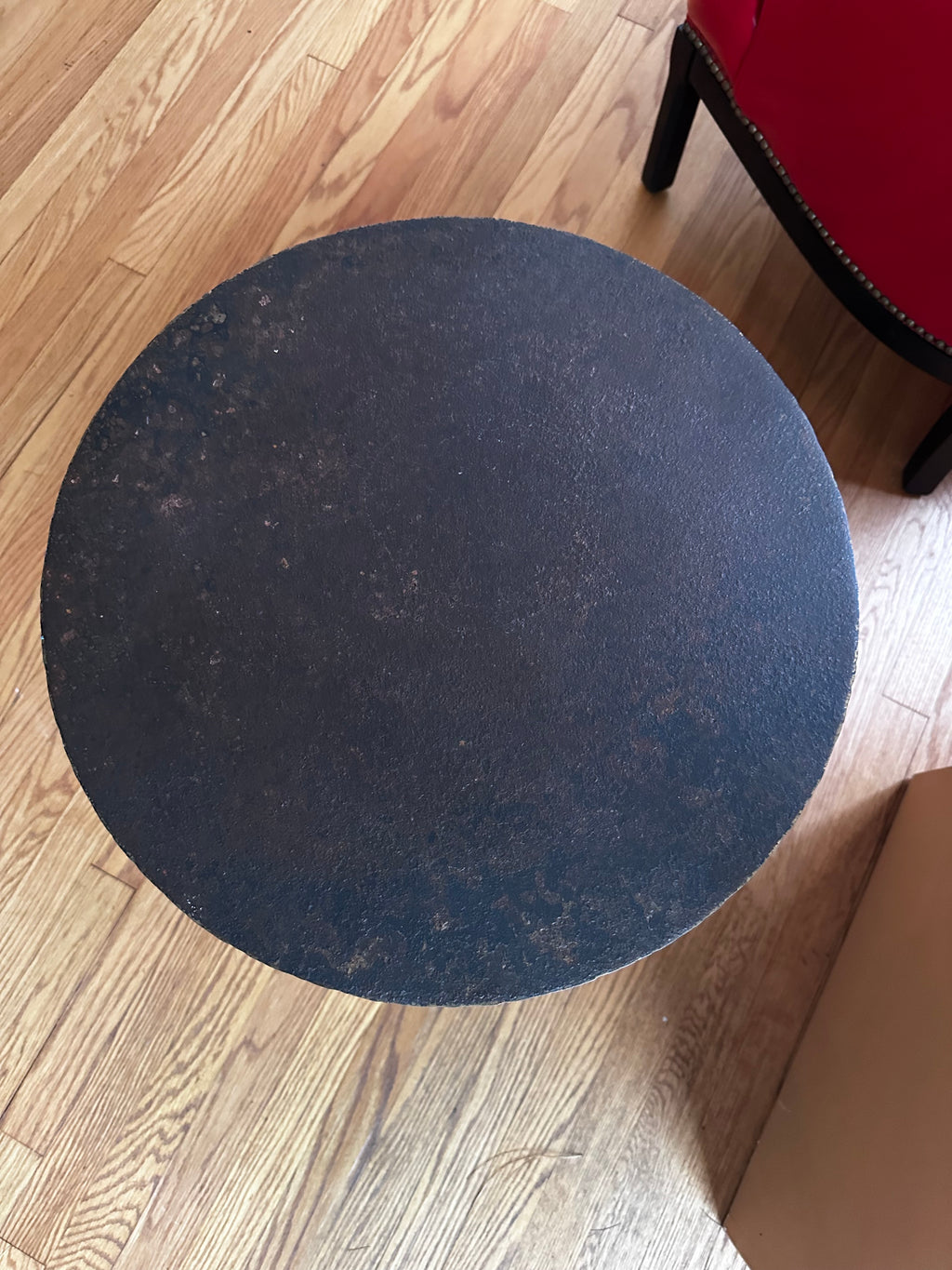 Three legged steel side table