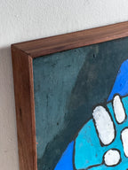 Stylized geometric still life on board