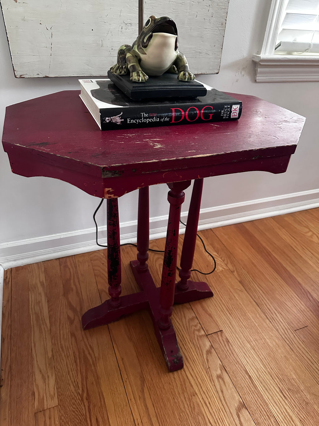 Cranberry red side table