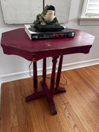 Cranberry red side table