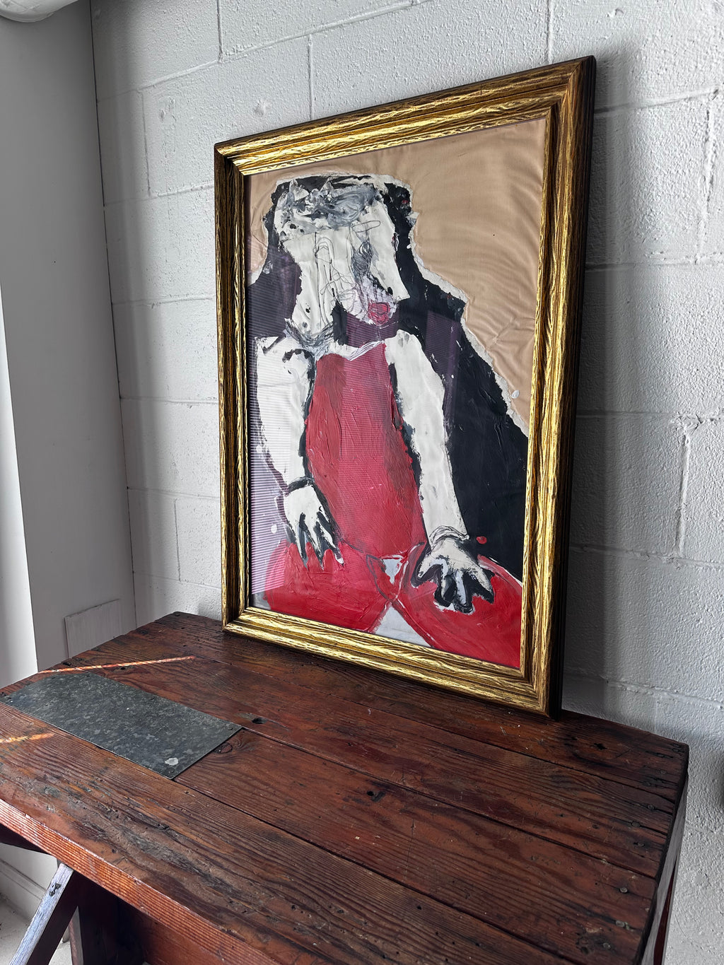 Abstract seated person in Red