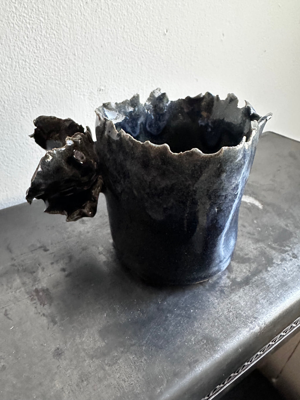 Blue ceramic mug
