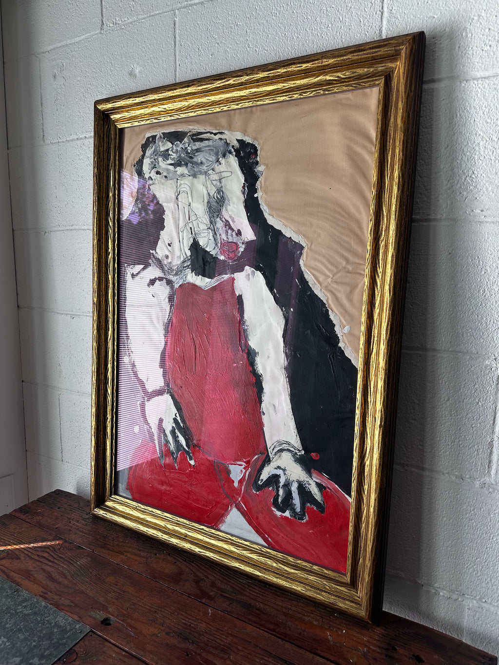 Abstract seated person in Red