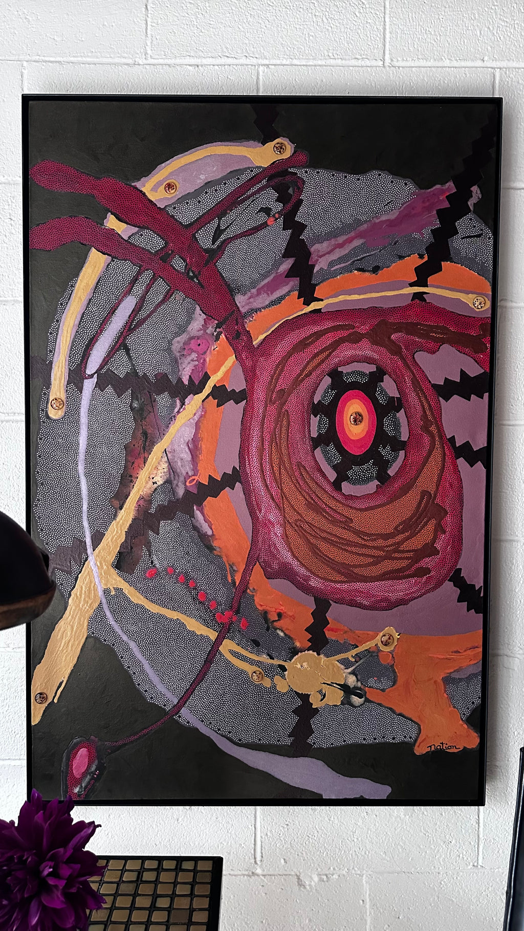 70’s Mixed Media Painting