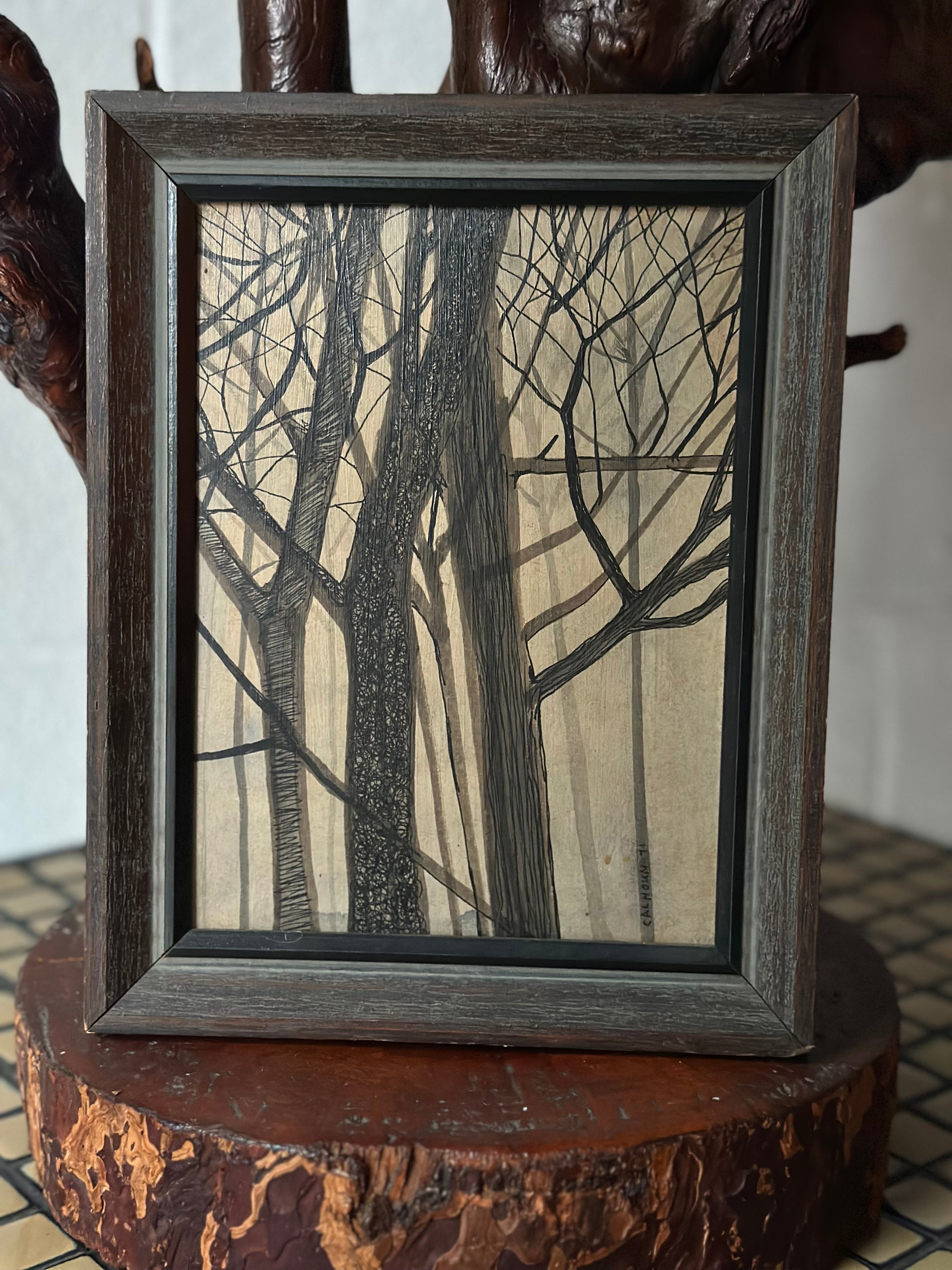 Ink and Acrylic Trees