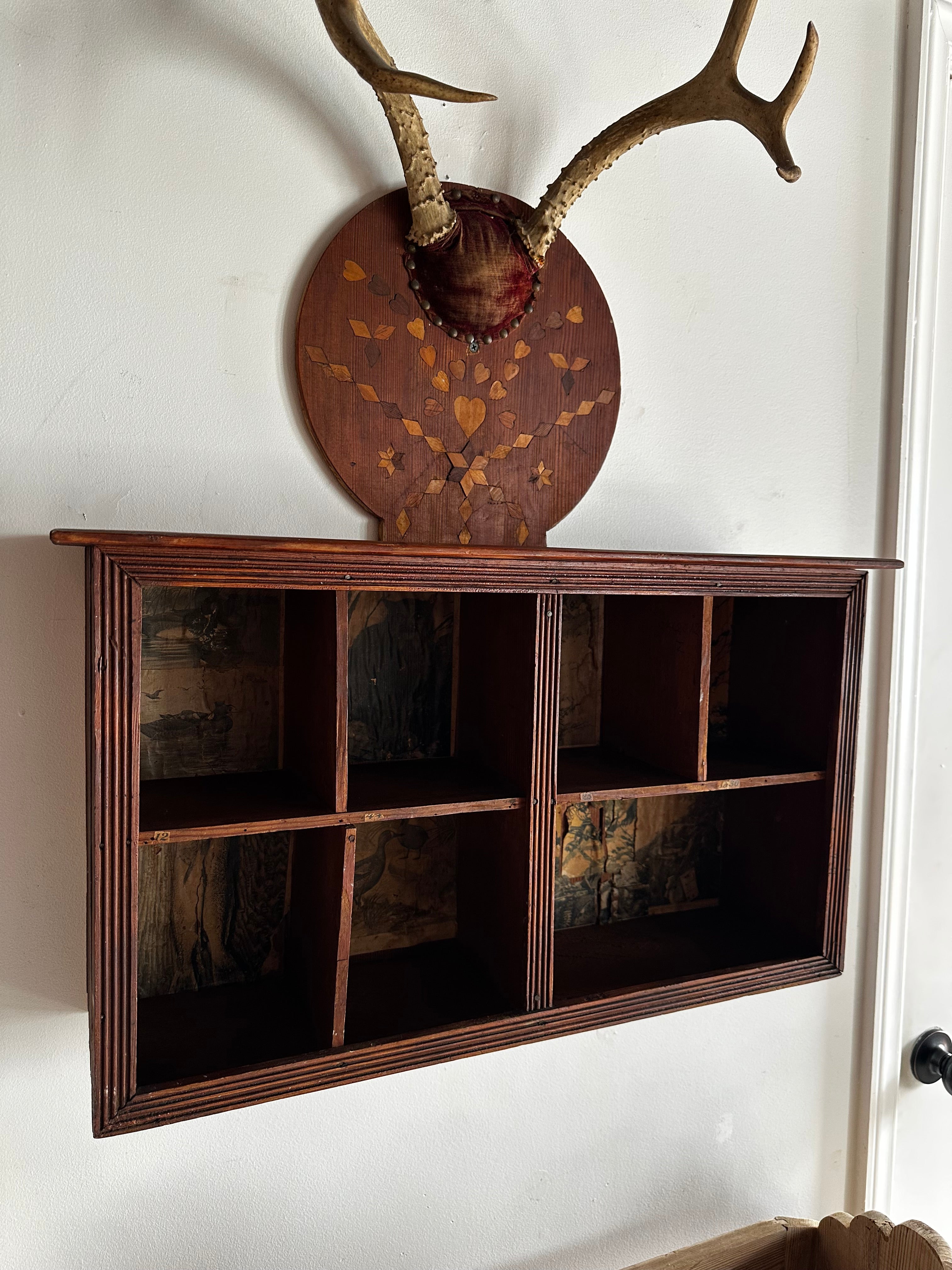 Folk Art Antler Wall Shelf