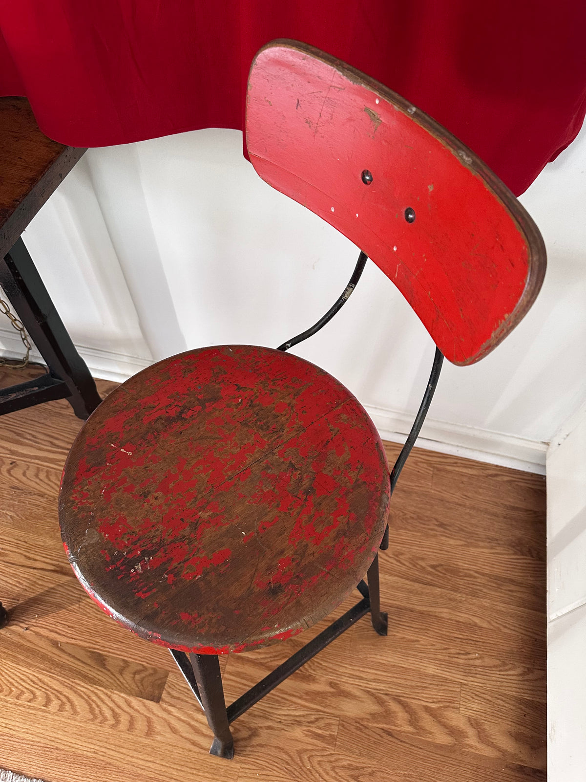 Red and black stool