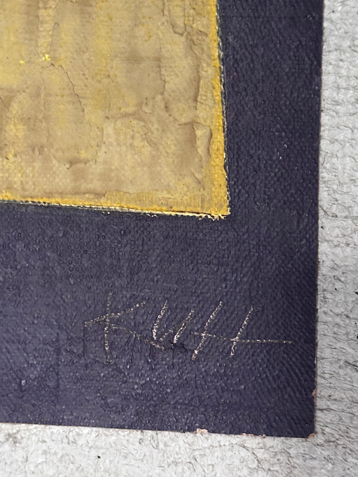 Mid-century artist board over painted linen