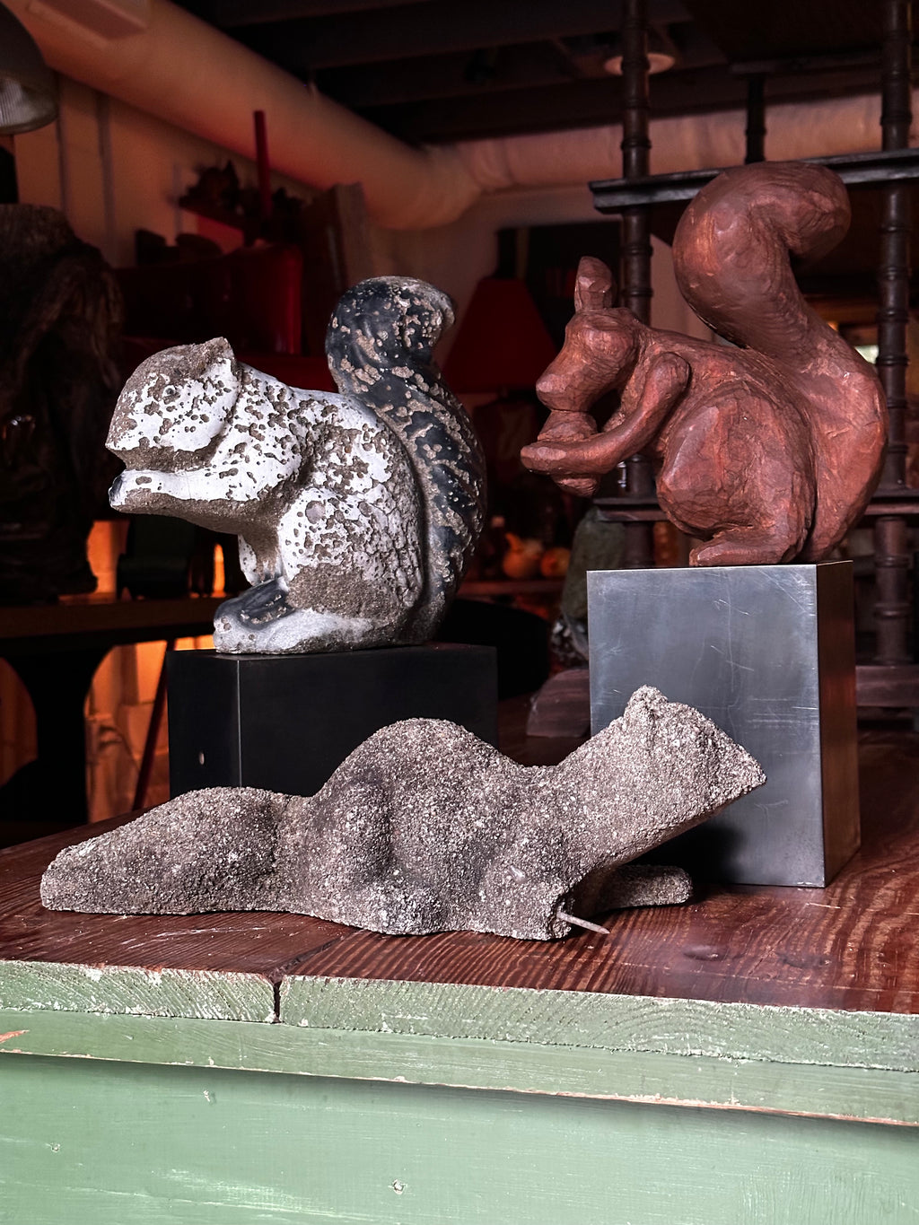 Weathered concrete squirrel