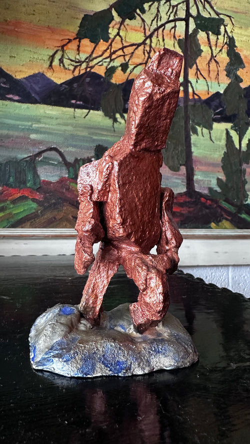 Copper Painted Stone Figure