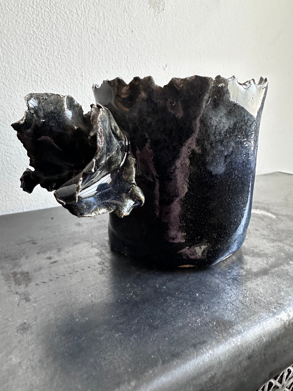 Blue ceramic mug